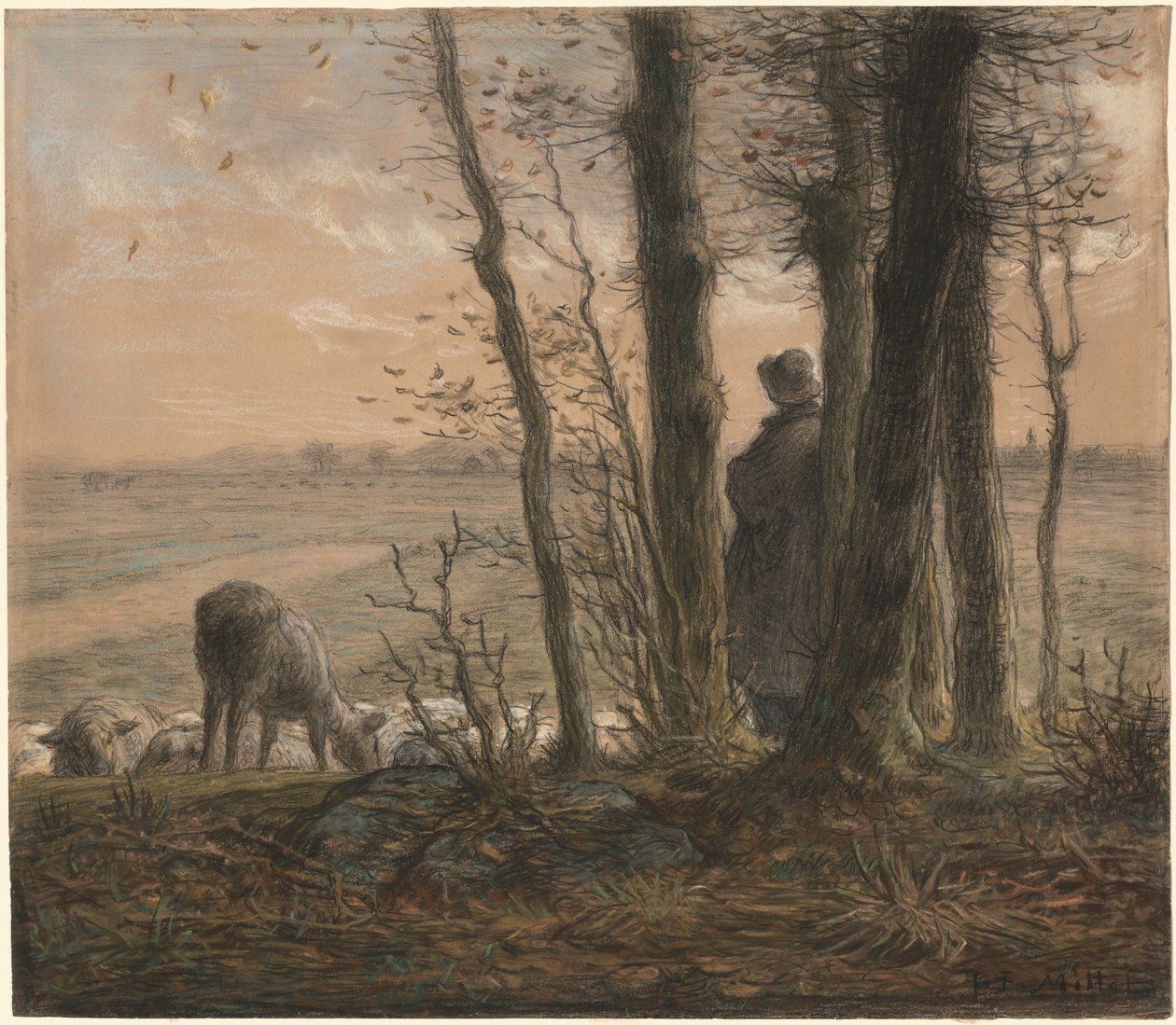 Spadające liście autorstwa Jean-Francois Millet
