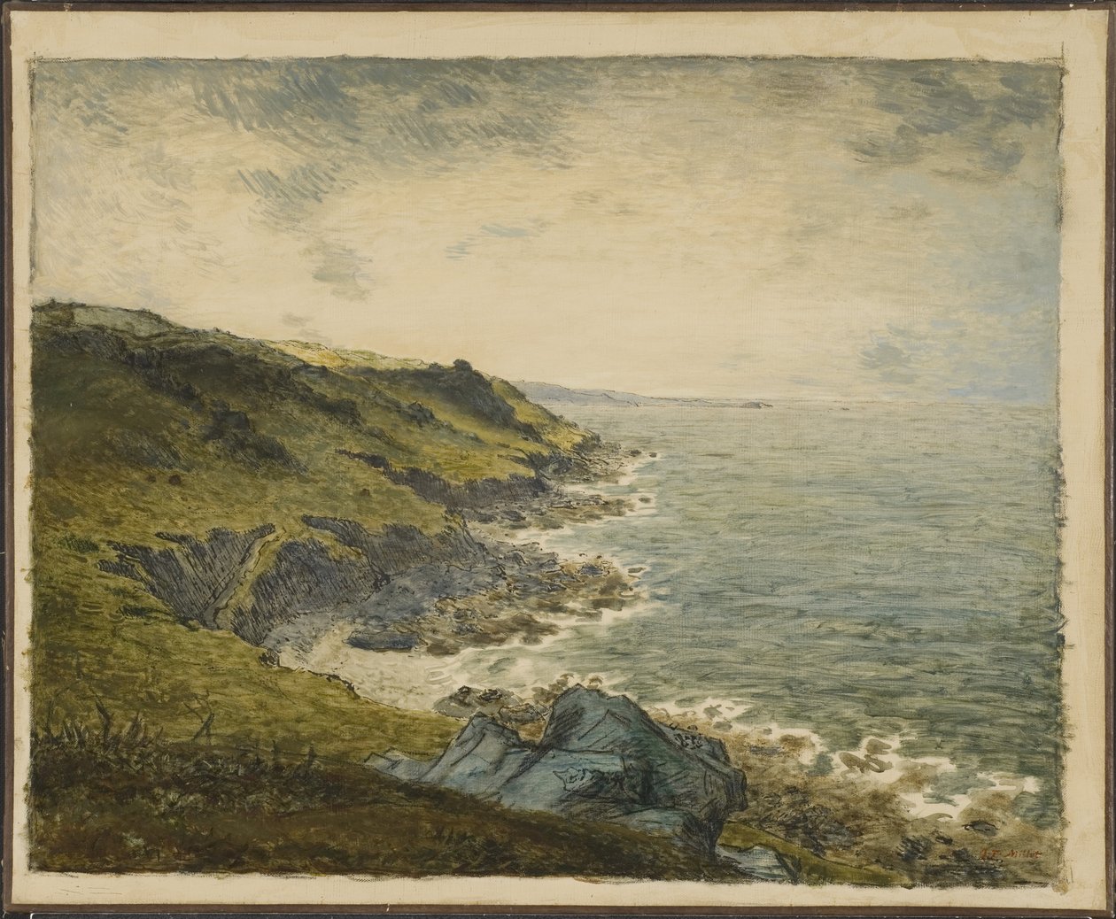 La cote a Greville (Greville Haga) - Wybrzeże w Greville, autorstwa Milleta, Jean Francois (1814-1875). Olej na płótnie. Wymiar : 60x73 cm. Muzeum Narodowe w Sztokholmie autorstwa Jean Francois Millet