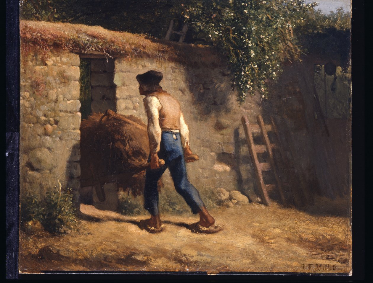 Wieśniak z taczką (olej na płótnie) autorstwa Jean Francois Millet