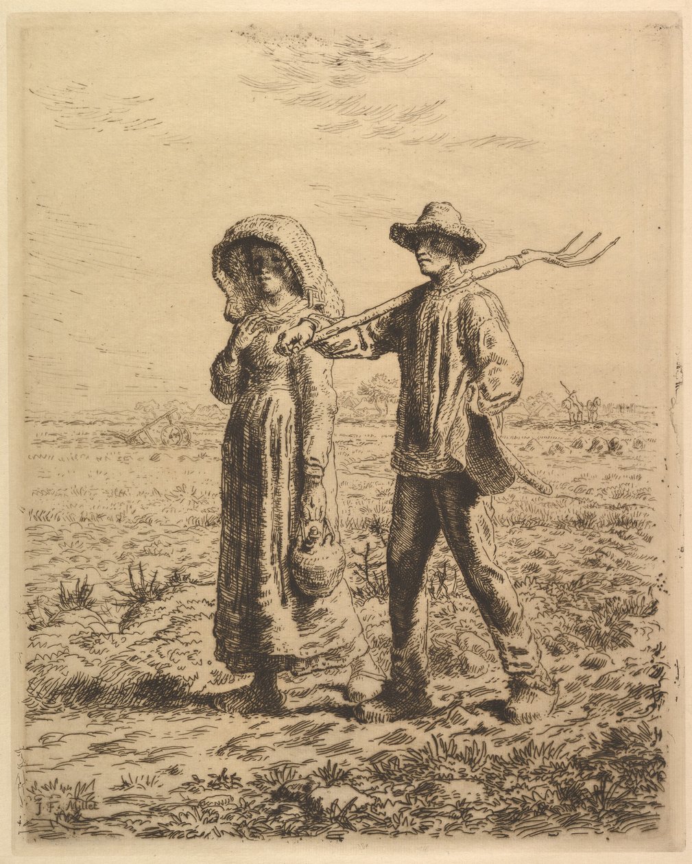 Chłopi idący do pracy autorstwa Jean-Francois Millet