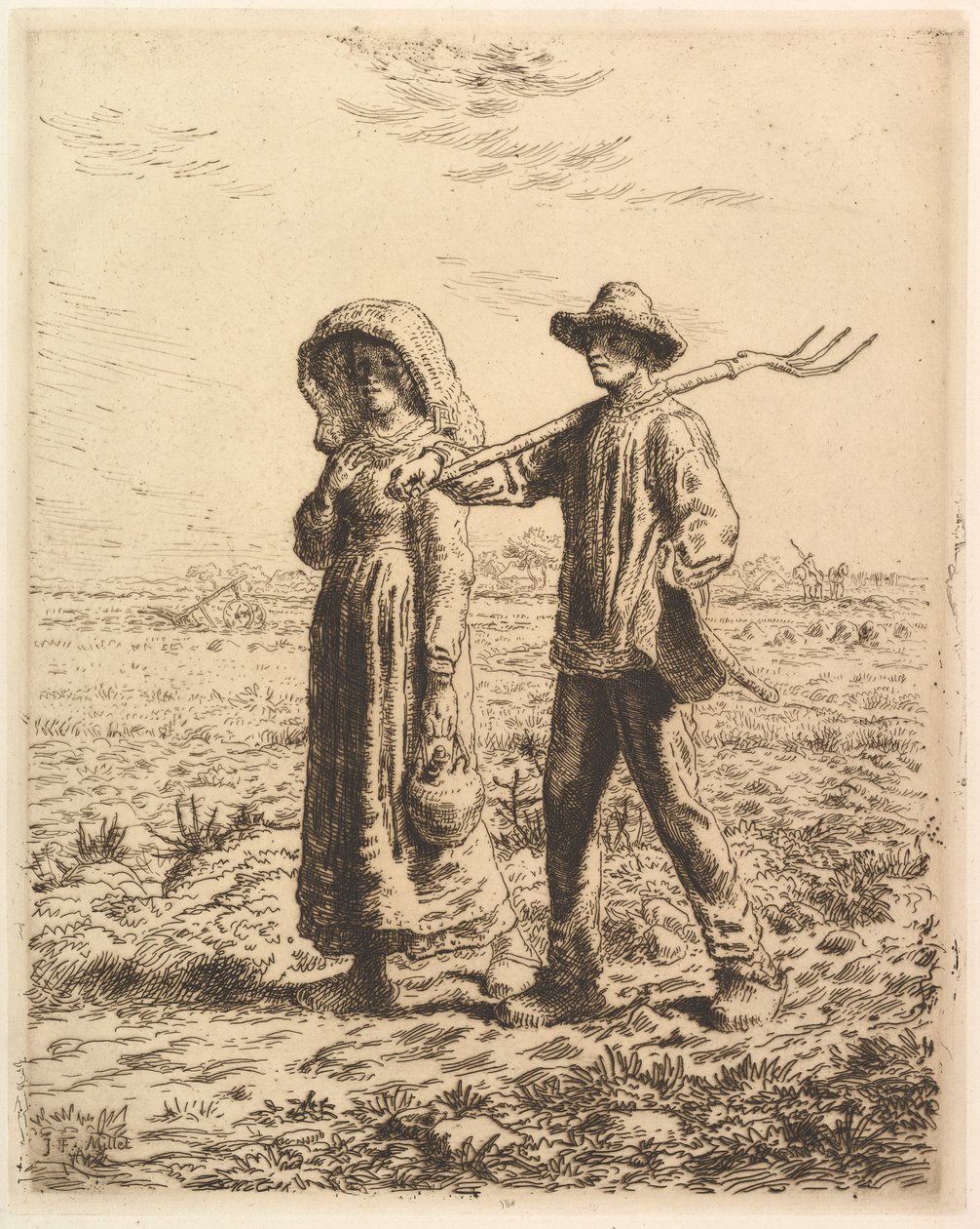 Chłopi idący do pracy autorstwa Jean-Francois Millet