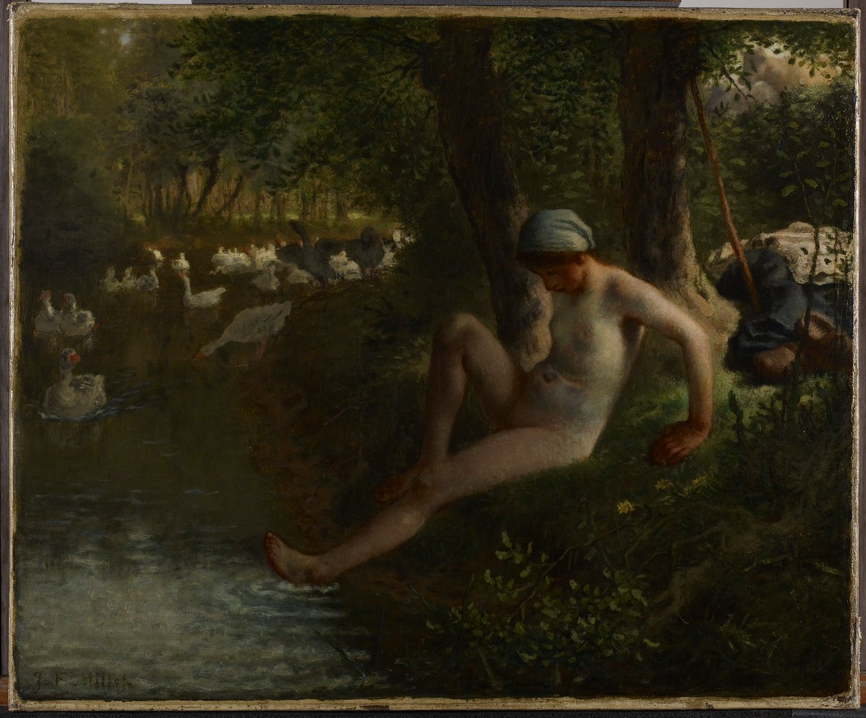 Dziewczyna pasąca gęsi autorstwa Jean-Francois Millet