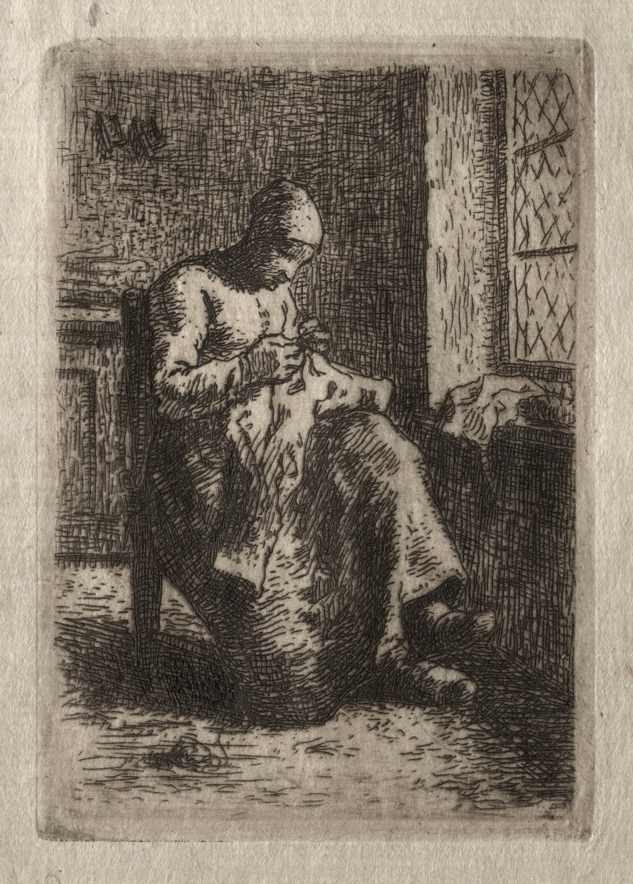 Szycie kobiet autorstwa Jean-Francois Millet