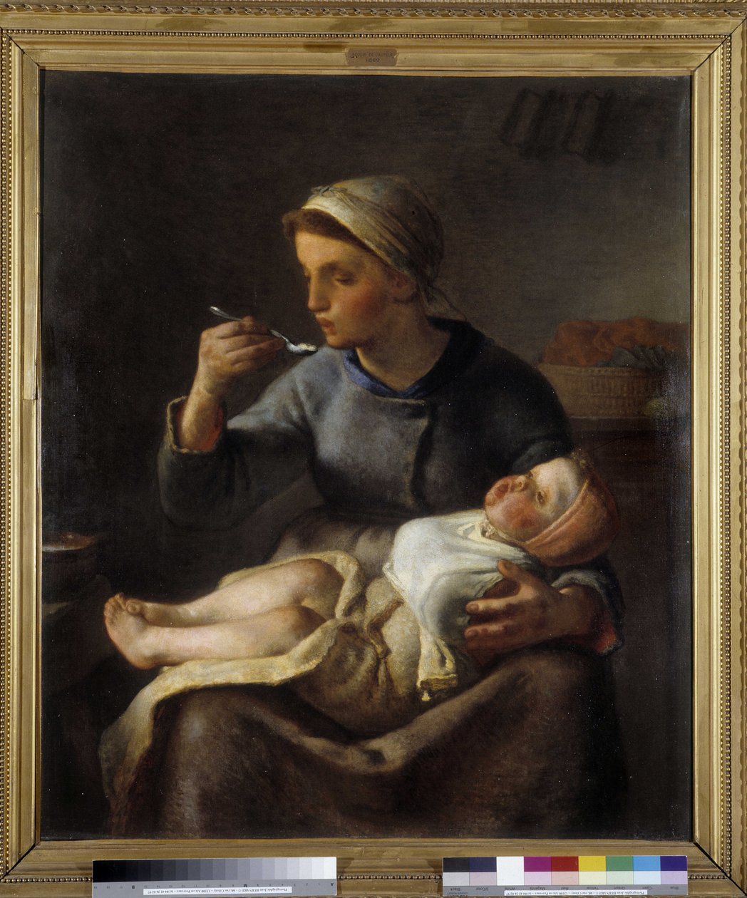 Kobieta zmuszająca dziecko do jedzenia (Owsianka Le) autorstwa Jean Francois Millet