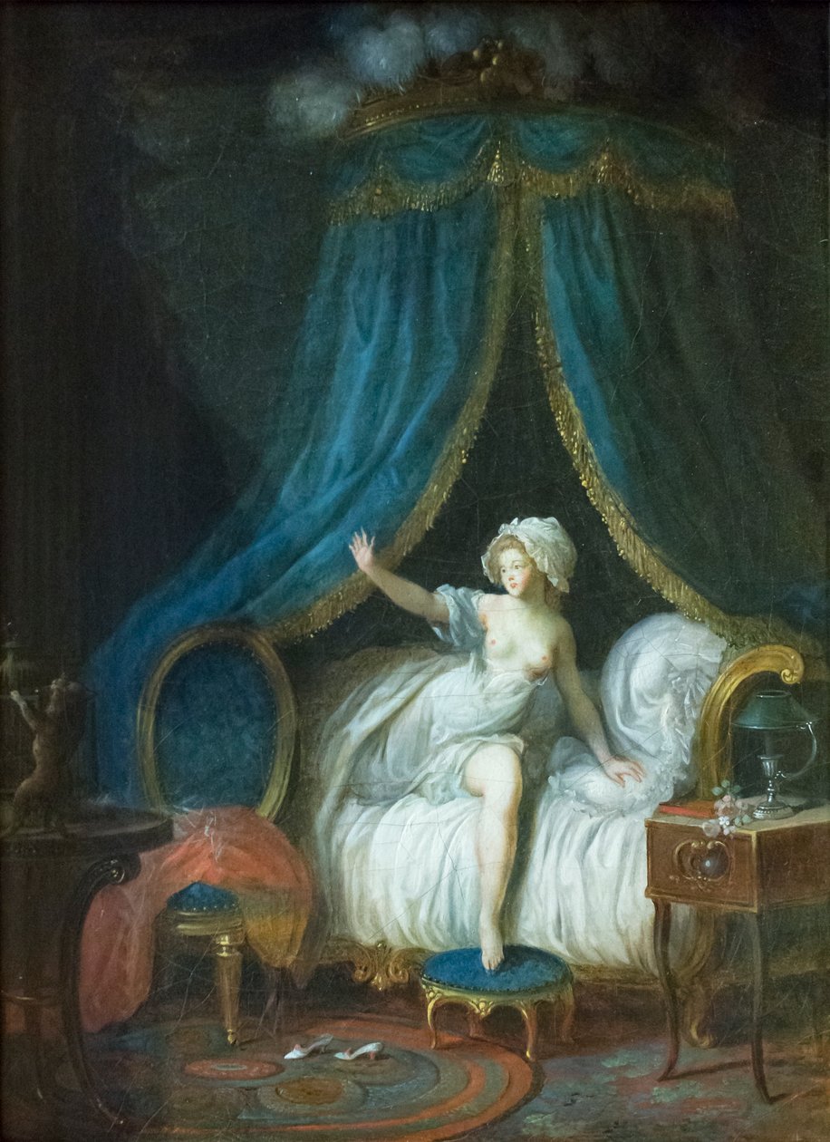 Dziewczyna podnosząca się z łóżka autorstwa Jean Frederic Schall