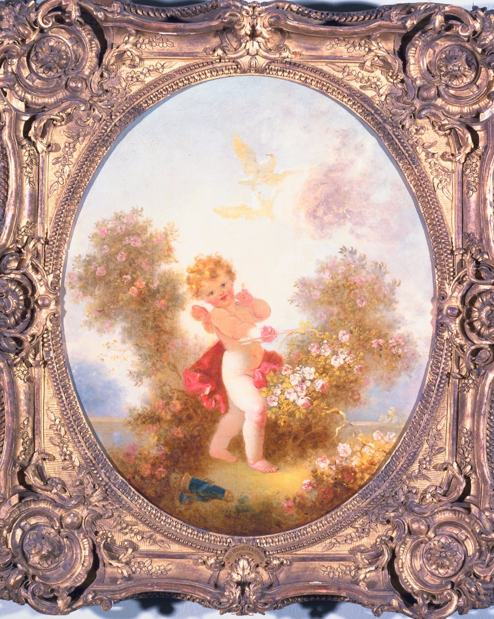 Kupidyn wśród róż, czyli Love the Sentinel, c.1775 autorstwa Jean Honore Fragonard