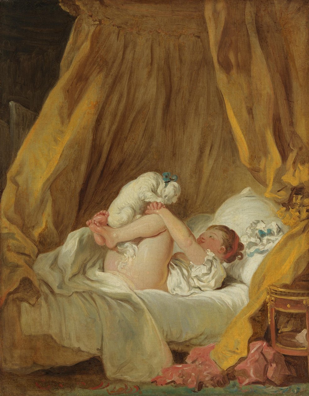 Mädchen mit Hund autorstwa Jean-Honore Fragonard