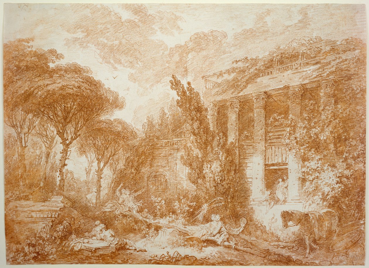 Parklandschaft des Schlosses Marburg autorstwa Jean-Honore Fragonard