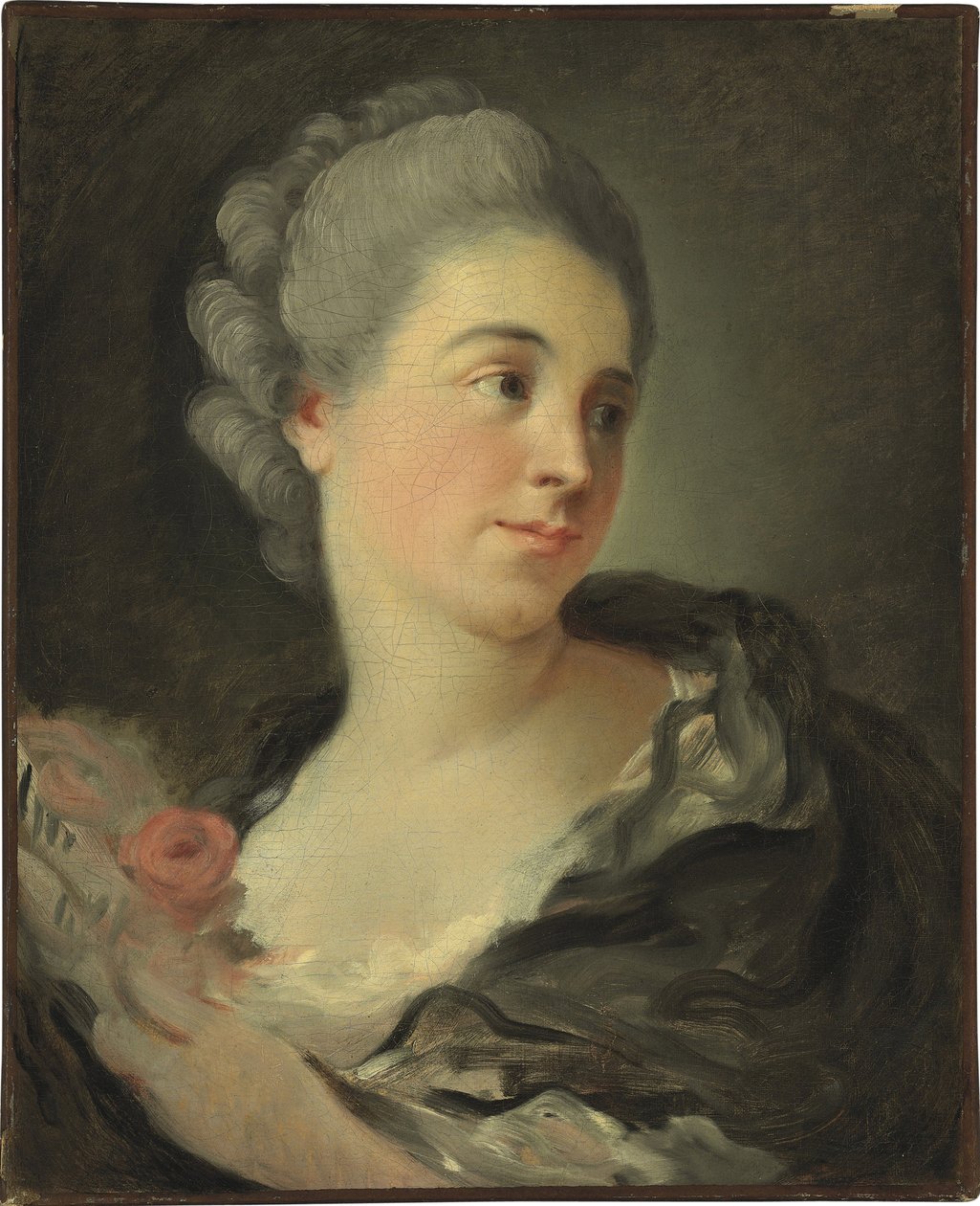 Portret Marie Therese Colombe - Obraz Jean Honore Fragonard (1732-1806), olej na płótnie, 49x40 cm - (Portret Marie-Therese Colombe, olej na płótnie autorstwa Jean-Honore Fragonard) - Kolekcja prywatna autorstwa Jean Honore Fragonard