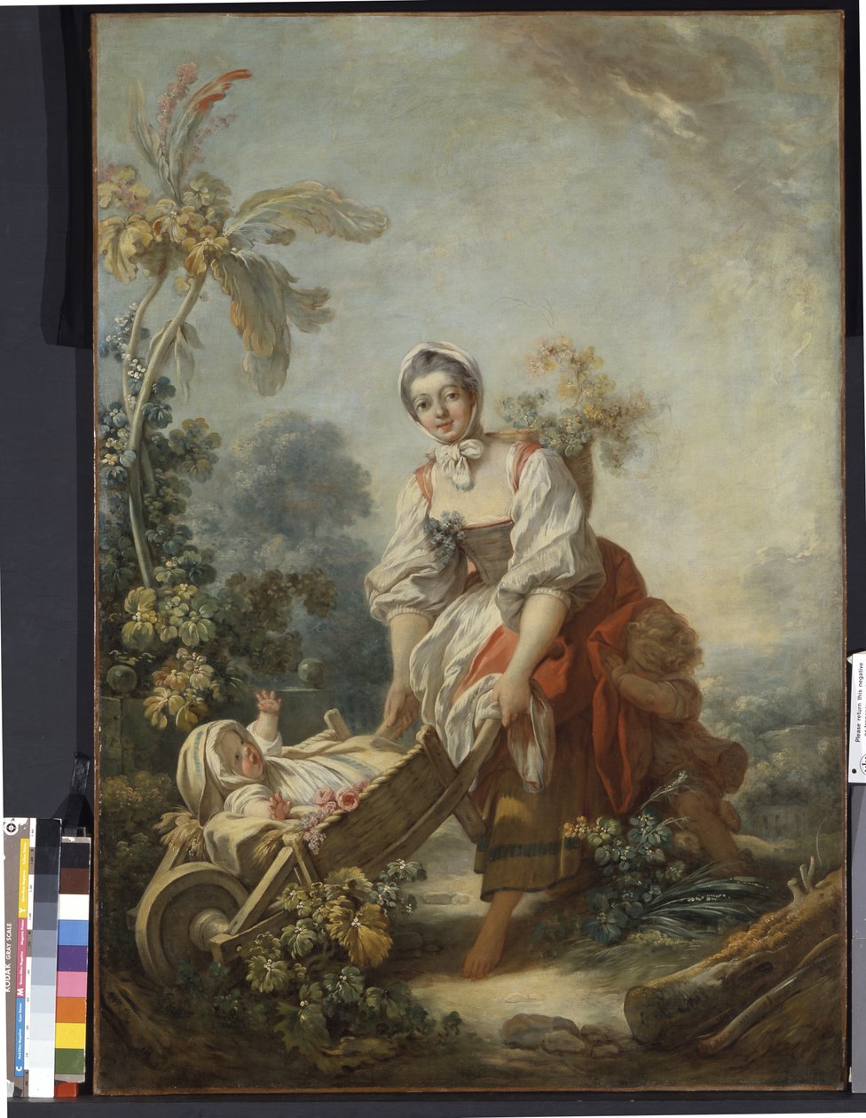 Radości macierzyństwa (olej na płótnie) autorstwa Jean Honore Fragonard