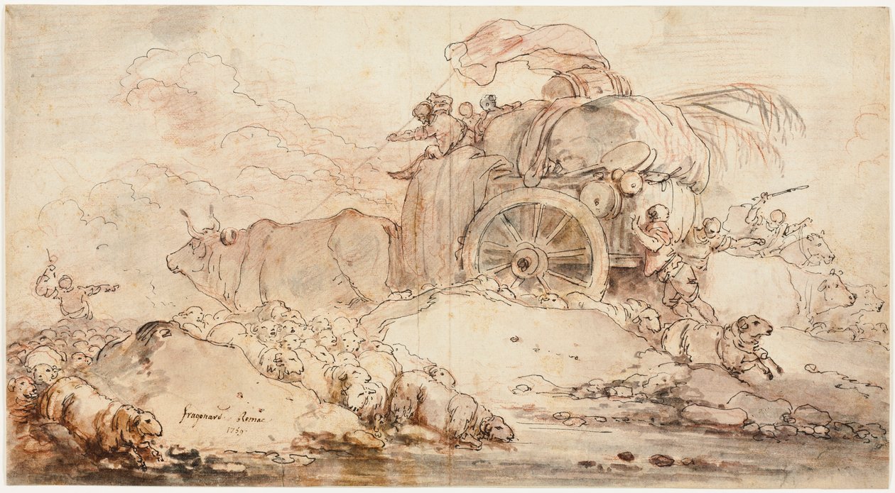 Zatrzymany wózek autorstwa Jean-Honore Fragonard