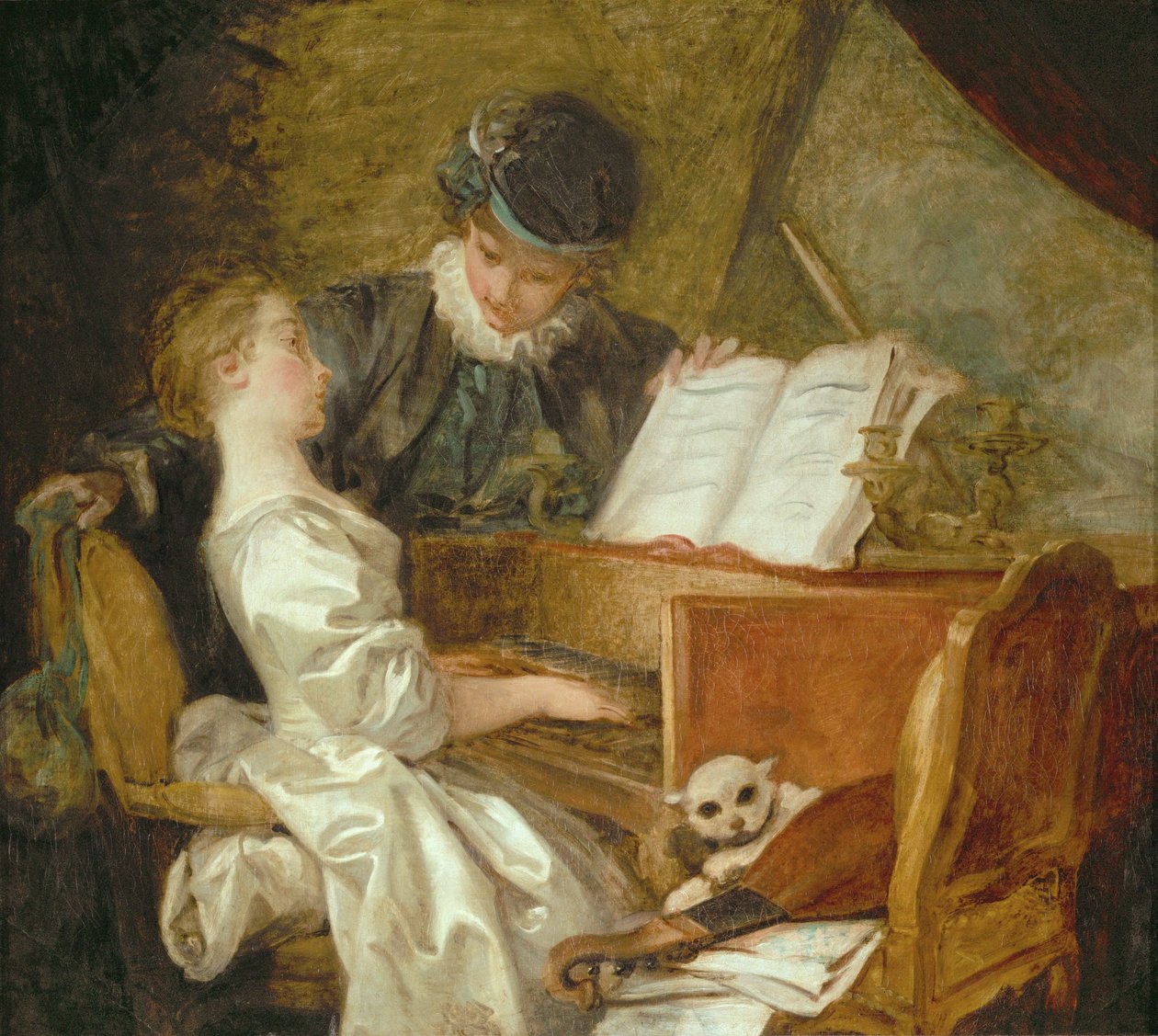 Lekcja muzyki ... autorstwa Jean Honore Fragonard