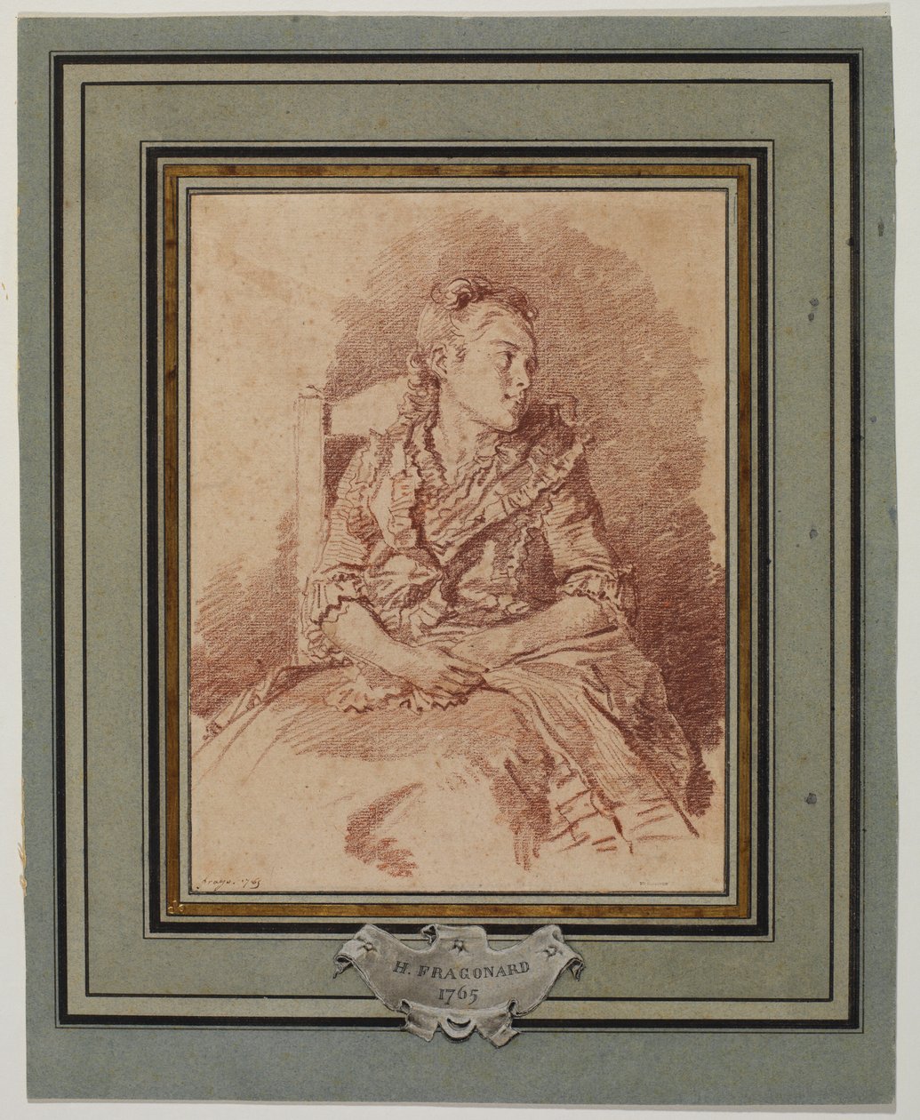 Siedząca młoda dziewczyna, 1785 autorstwa Jean Honore Fragonard