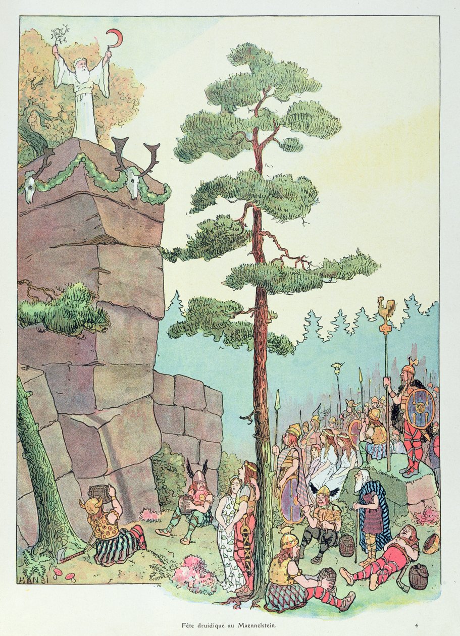 Festiwal Druidów w Maennelstein, Alzacja, ilustracja z „Histoire d