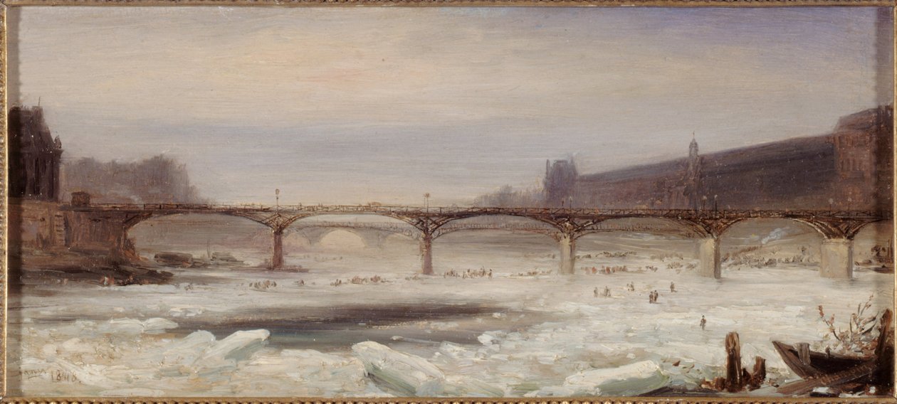 Sekwana i Pont des Arts, styczeń 1848 r. autorstwa Jean Jacques Champin