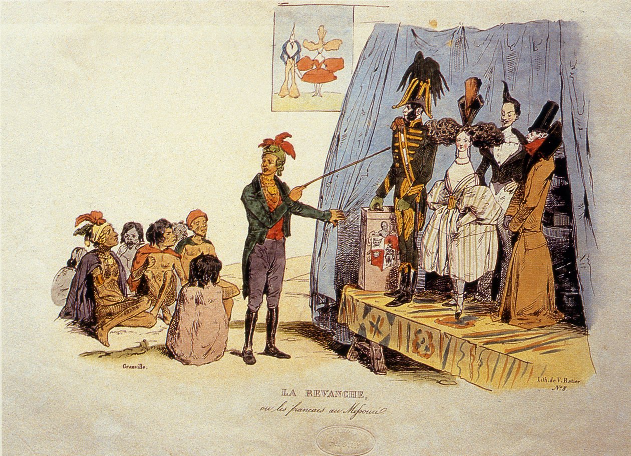 Zemsta lub Francuzi w Missouri, 1829 autorstwa Jean Jacques Granville