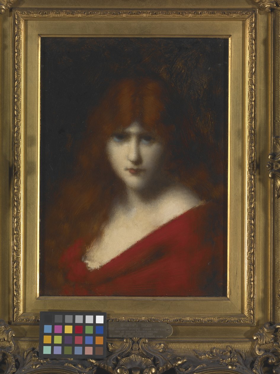 Głowa kobiety (olej na drewnie) autorstwa Jean Jacques Henner