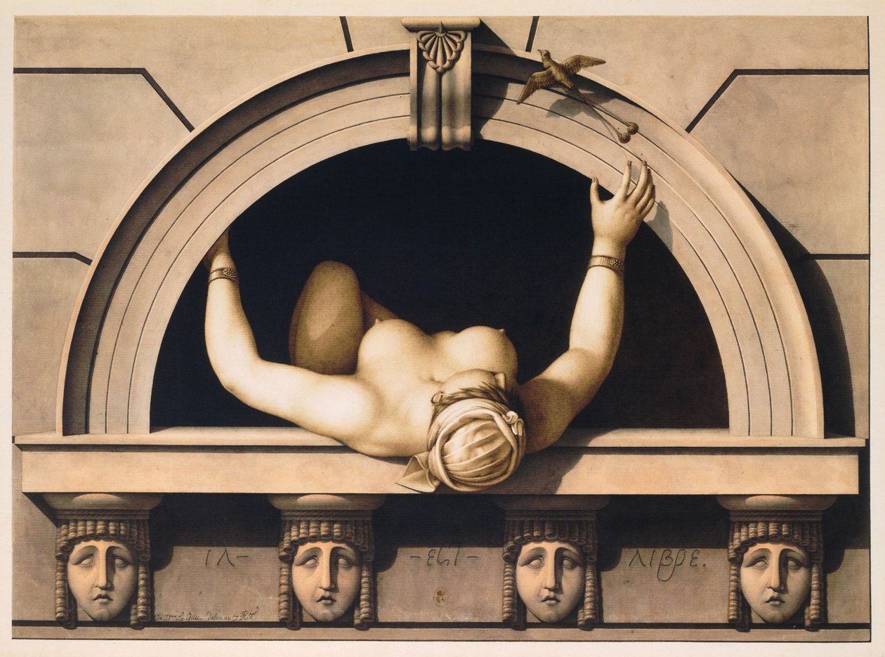 On jest wolny (Il est Libre), ok. 1930. 1798 (akwarela na papierze) autorstwa Jean Jacques Lequeu