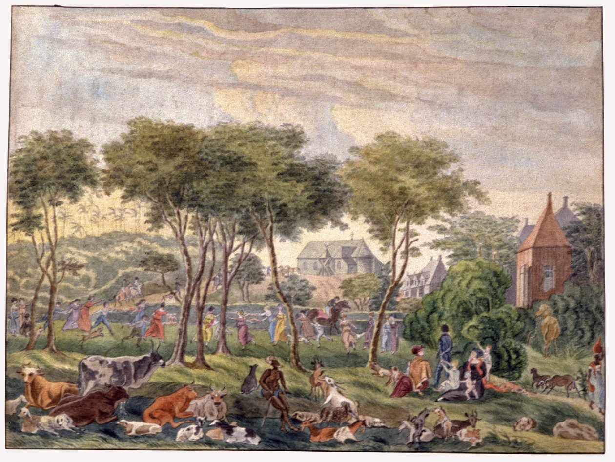 Wyspa Reunion. 1813 (akwarela) autorstwa Jean Joseph Patu de Rosemont