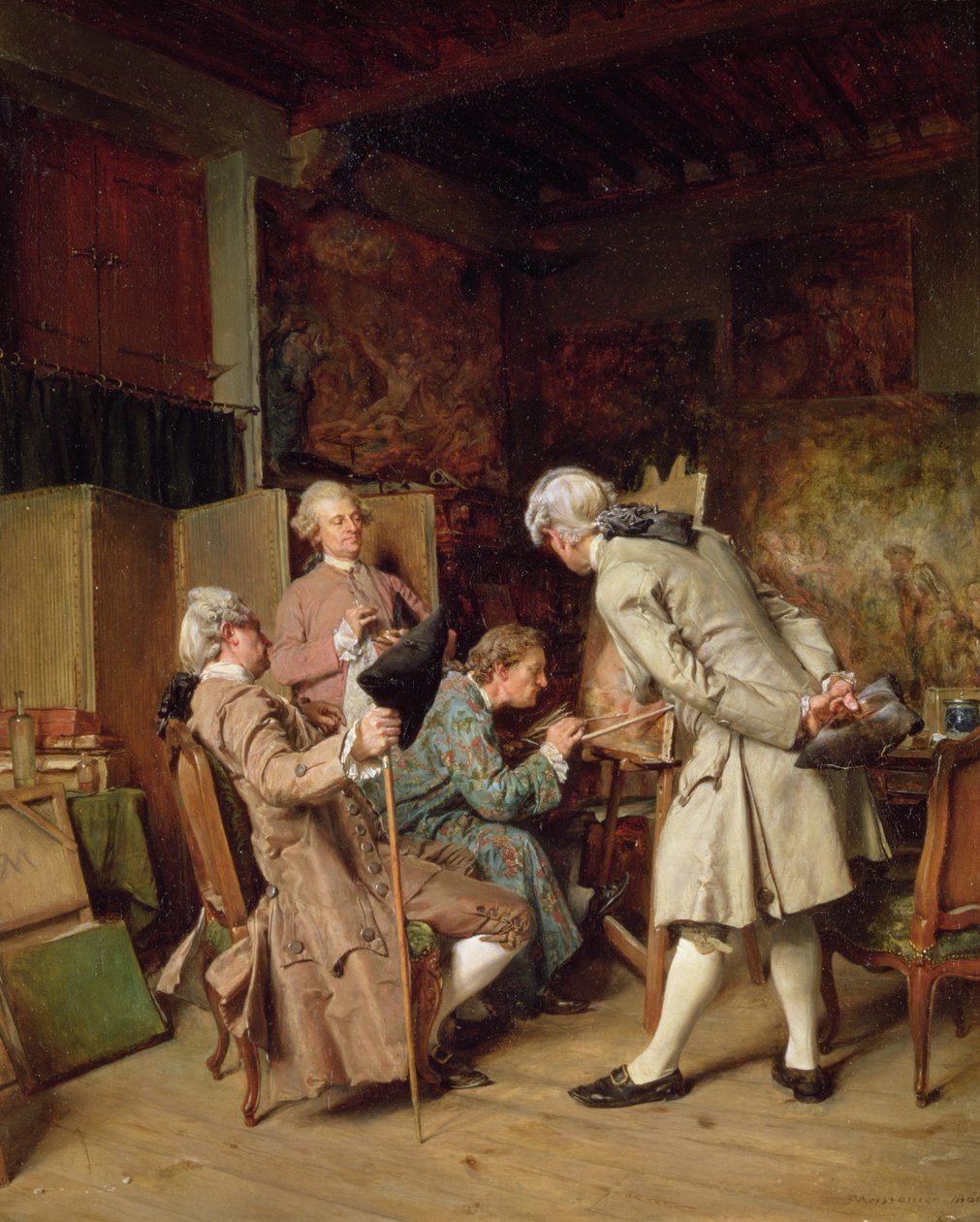 Miłośnicy sztuki, czyli malarz, 1860 (panel) autorstwa Jean Louis Ernest Meissonier