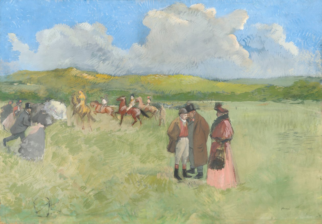 Tor wyścigowy, ok. 1891 (gwasz na płótnie) autorstwa Jean-Louis & Caran D