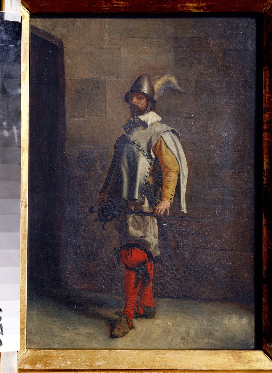 Hugenot (Hugenot). Protestancki francuski kalwinista podczas wojen religijnych. Obraz Ernesta Jean Louis Meissonier (1815-1891). Olej na płótnie. Sztuka francuska. Państwowe Muzeum Sztuki, Tuła (Muzeum Narodowe w Tule, Rosja) autorstwa Jean Louis Ernest Meissonier