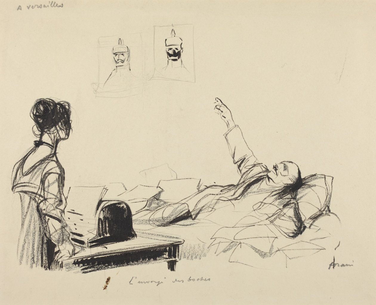 W Wersalu.  Posłanie Niemców autorstwa Jean-Louis Forain