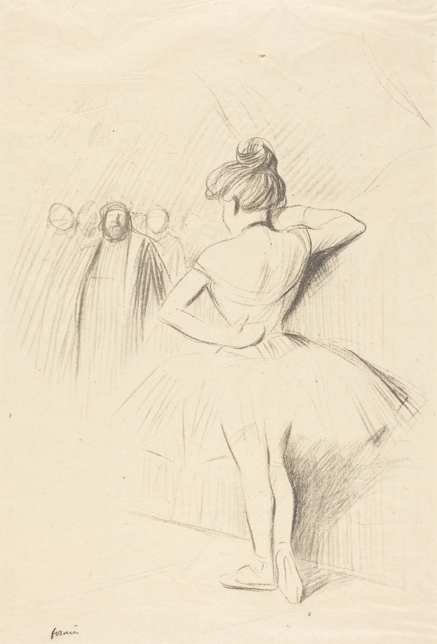 Tancerka oparta o stojak (z statystami) autorstwa Jean-Louis Forain