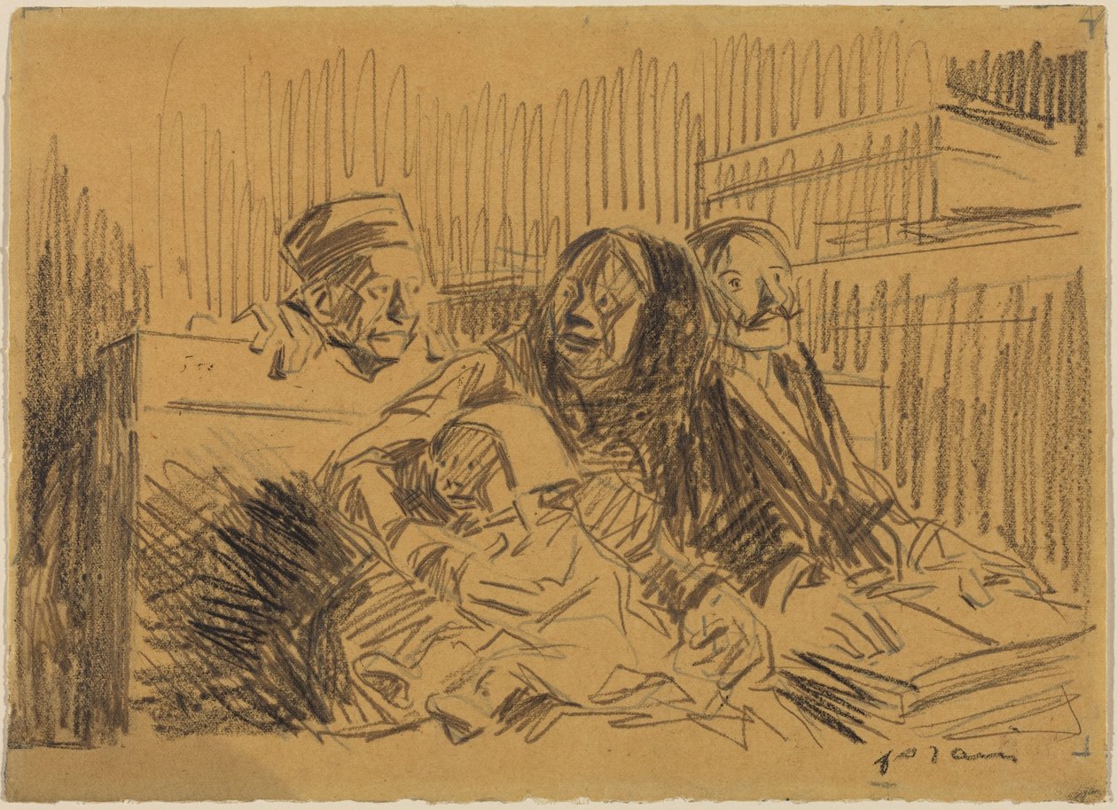 Verteidiger und Angeklagter autorstwa Jean-Louis Forain