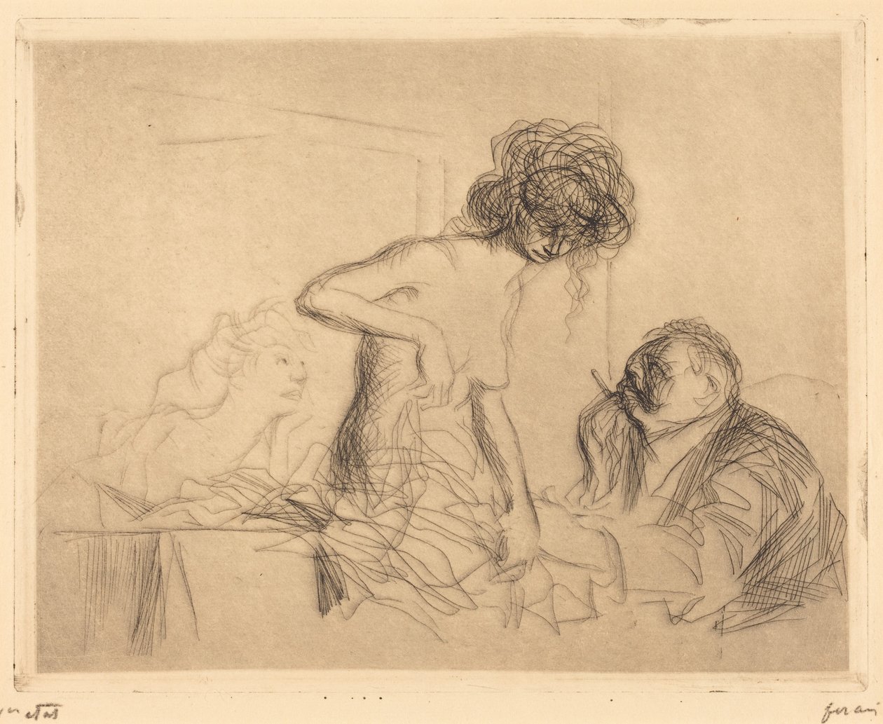 W gabinecie prywatnym (pierwsza plansza) (In a Private Room) (first plate) autorstwa Jean-Louis Forain