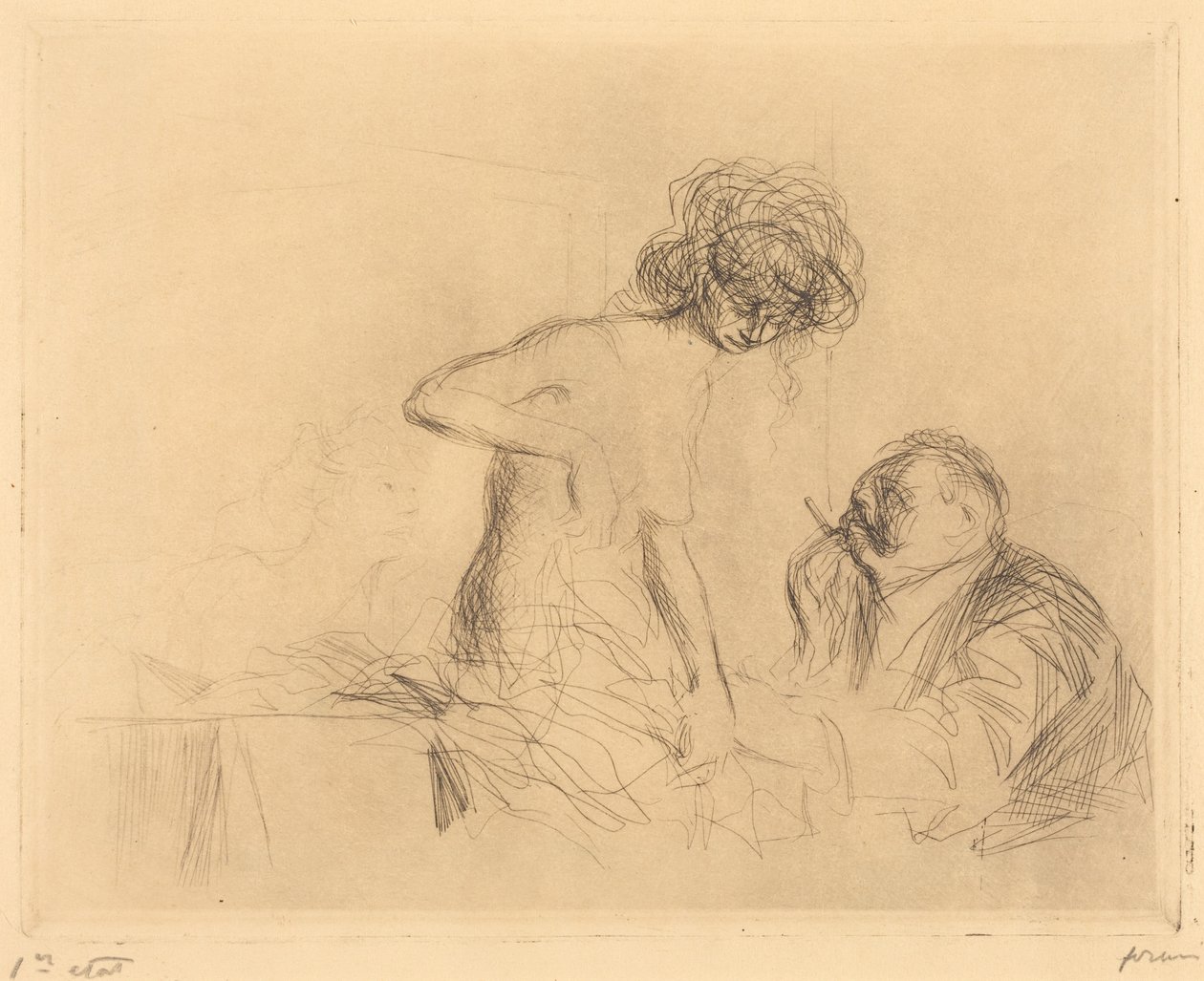 W gabinecie prywatnym (pierwsza plansza) (In a Private Room) (first plate) autorstwa Jean-Louis Forain