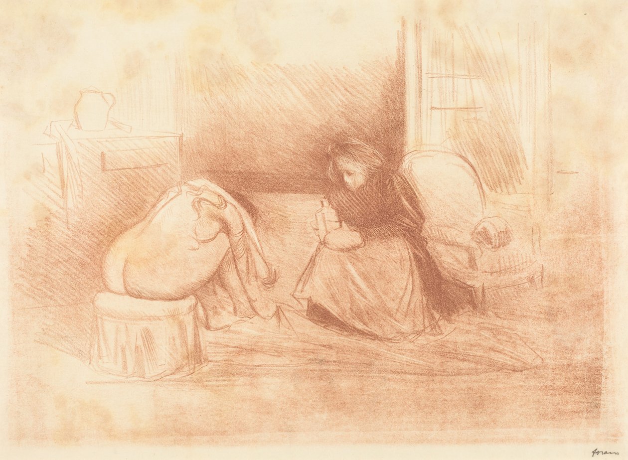 Frau bei ihrer Toilette mit ihrer Zofe (zweite horizontale Platte) autorstwa Jean-Louis Forain