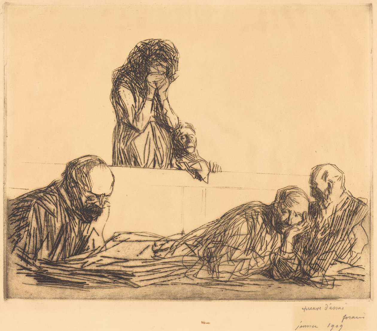 Niezamężna matka, pierwsza plansza autorstwa Jean-Louis Forain