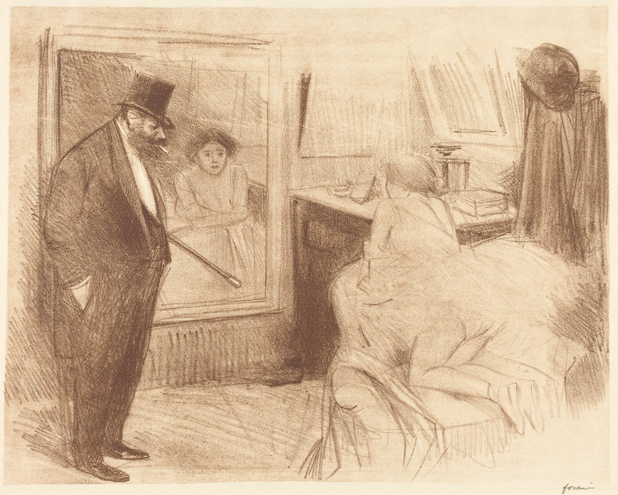 Garderoba tancerki (2. plansza) (The Dancer’s Dressing Room) (druga plansza) autorstwa Jean-Louis Forain