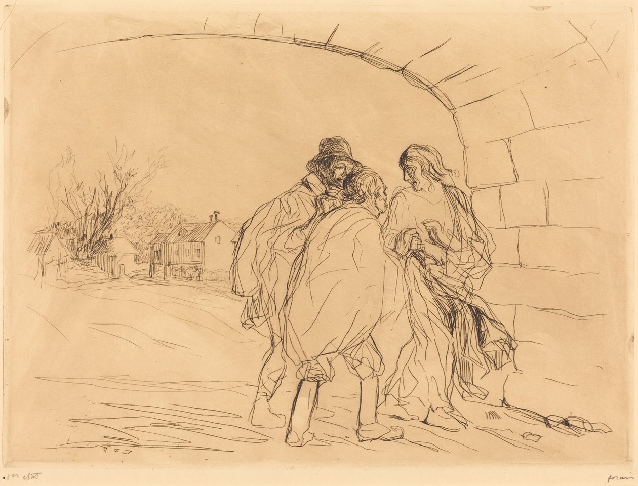 Spotkanie pod łukiem (pierwsza plansza) autorstwa Jean-Louis Forain