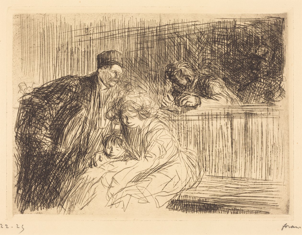 Adwokat rozmawia z oskarżonym (druga plansza) autorstwa Jean-Louis Forain