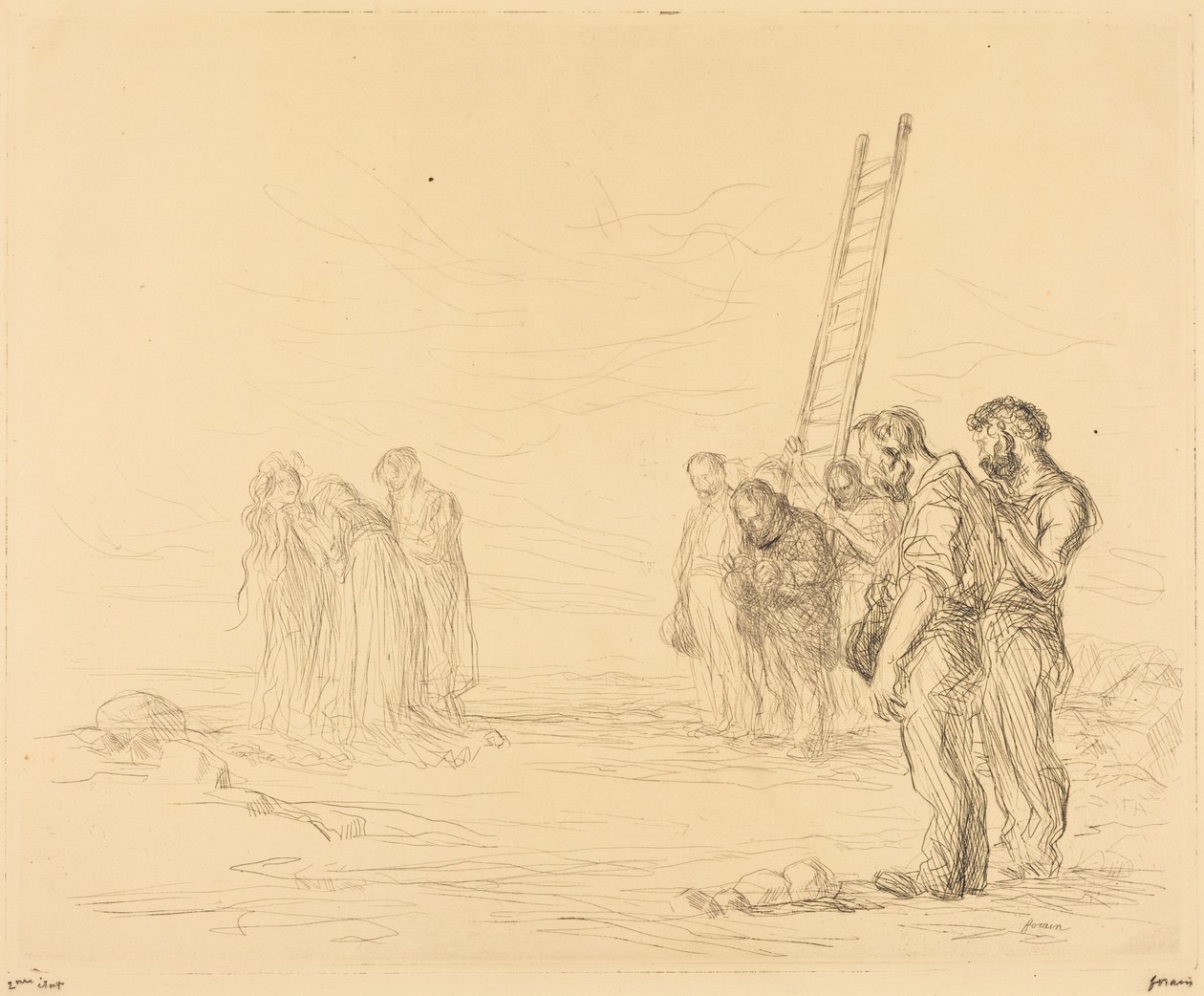 Kalwaria (pierwsza plansza) (Calvary) (first plate) autorstwa Jean-Louis Forain
