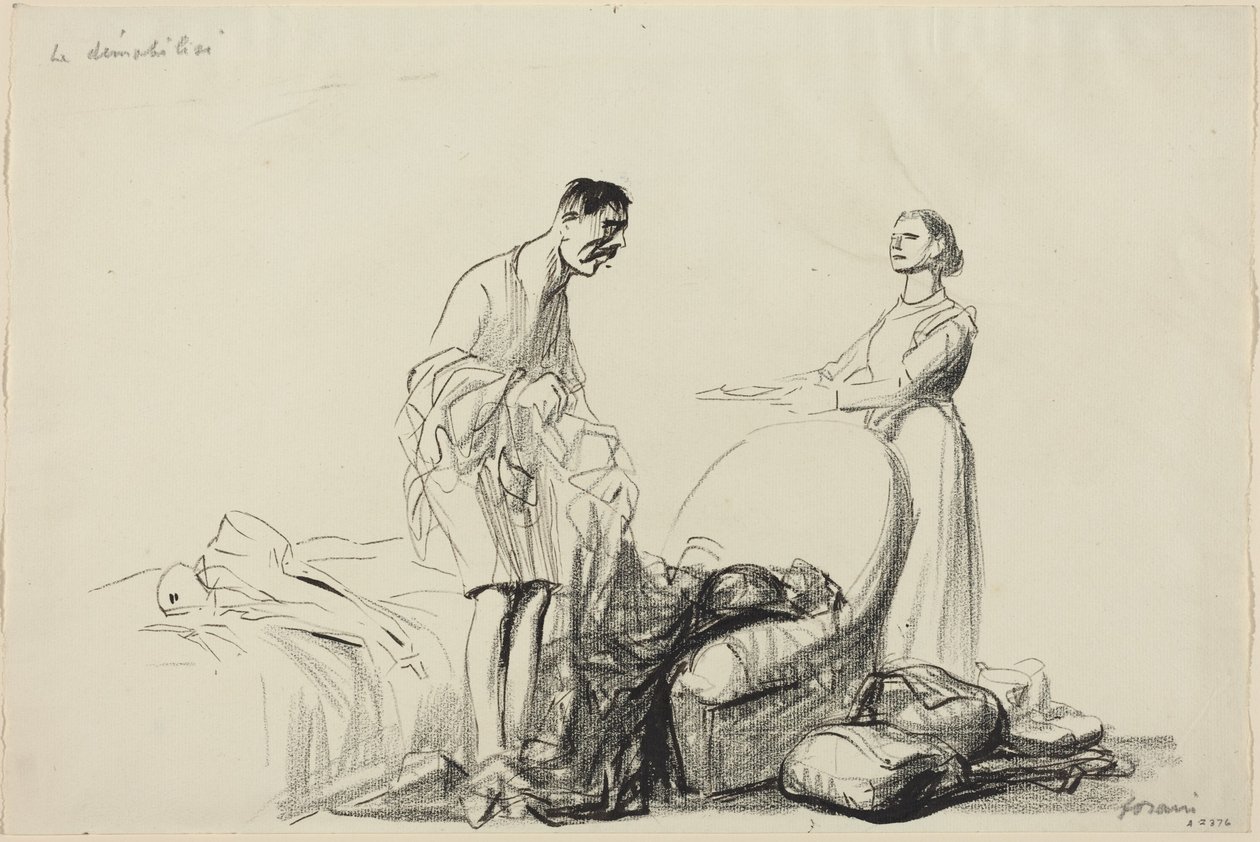 Zdemobilizowany żołnierz autorstwa Jean-Louis Forain