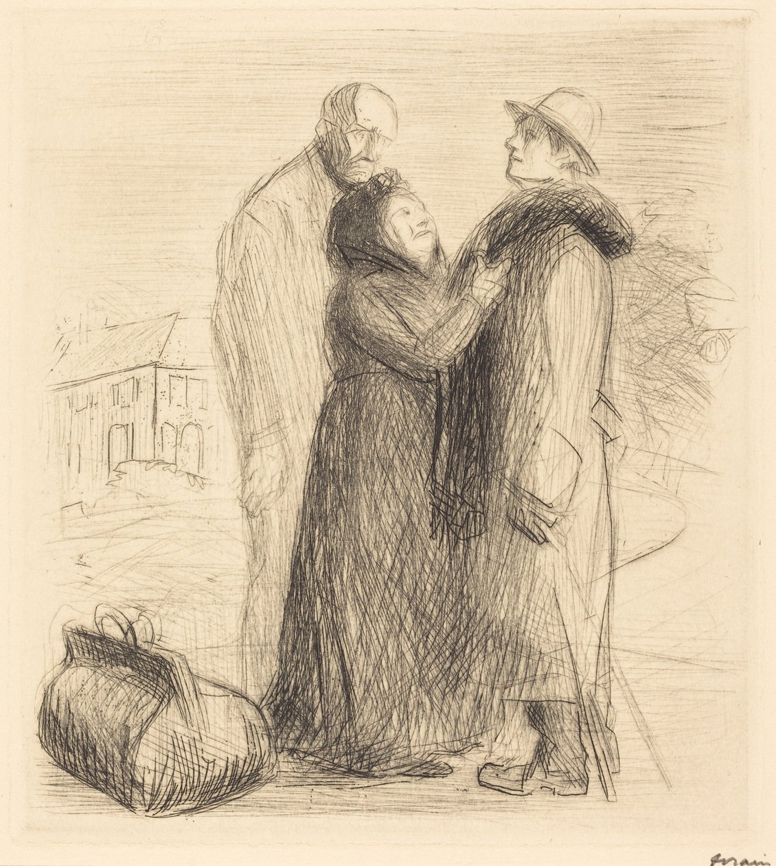 Odejście syna marnotrawnego (pierwsza plansza, w pionie) (The Departure of the Prodigal Son) (pierwsza plansza, w pionie) autorstwa Jean-Louis Forain