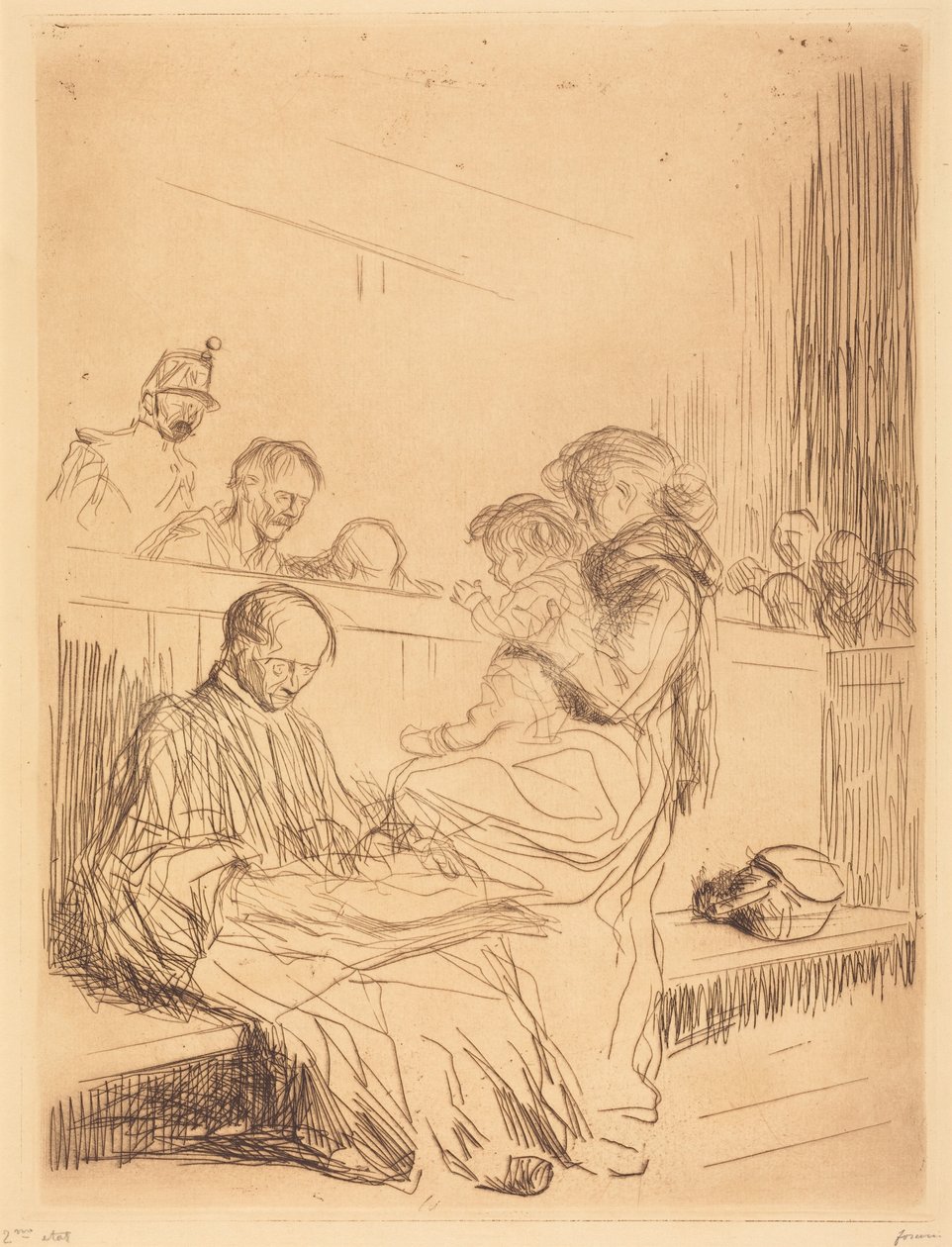 Oskarżony i dziecko autorstwa Jean-Louis Forain