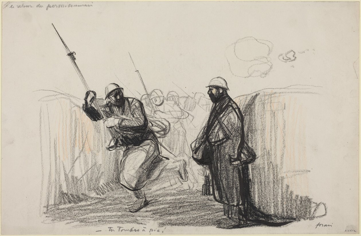 Powrót żołnierza na przepustce. - Przychodzisz w samą porę! autorstwa Jean-Louis Forain