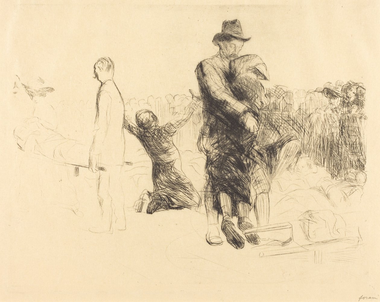 Lourdes, transport osób sparaliżowanych (Lourdes, Transport of the Paralyzed) autorstwa Jean-Louis Forain