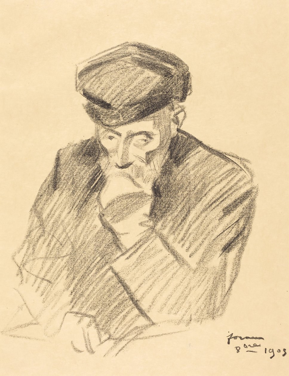 Portret Renoira (4. plansza) (Portrait of Renoir) (fourth plate) autorstwa Jean-Louis Forain