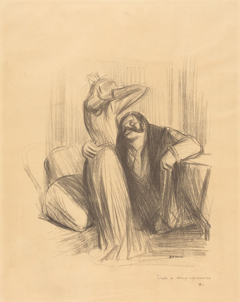 Scena w prywatnym pokoju (pionowa plansza) autorstwa Jean-Louis Forain
