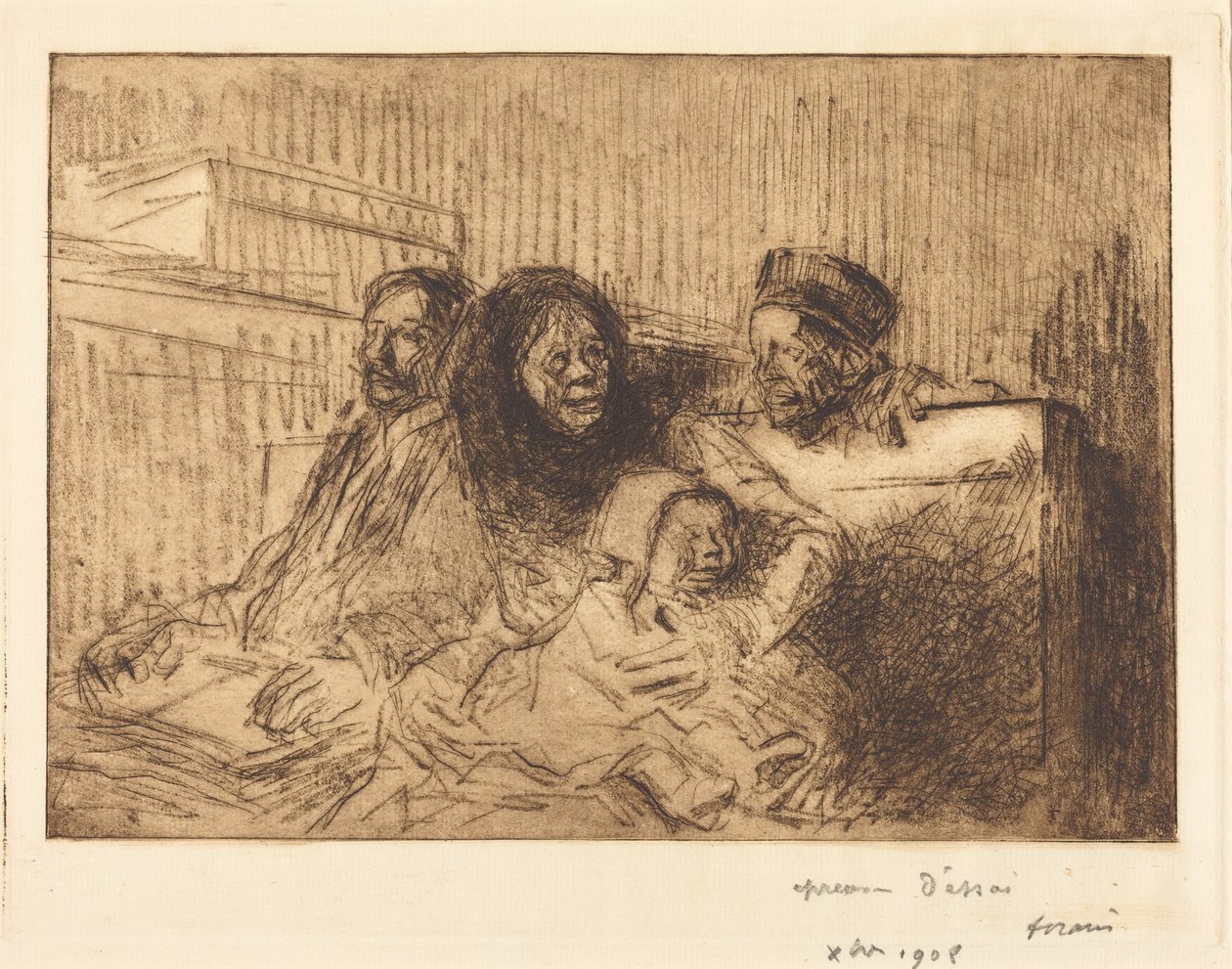 Świadkowie podczas rozprawy (2. plansza) (Evidence at the Hearing) (second plate) autorstwa Jean-Louis Forain