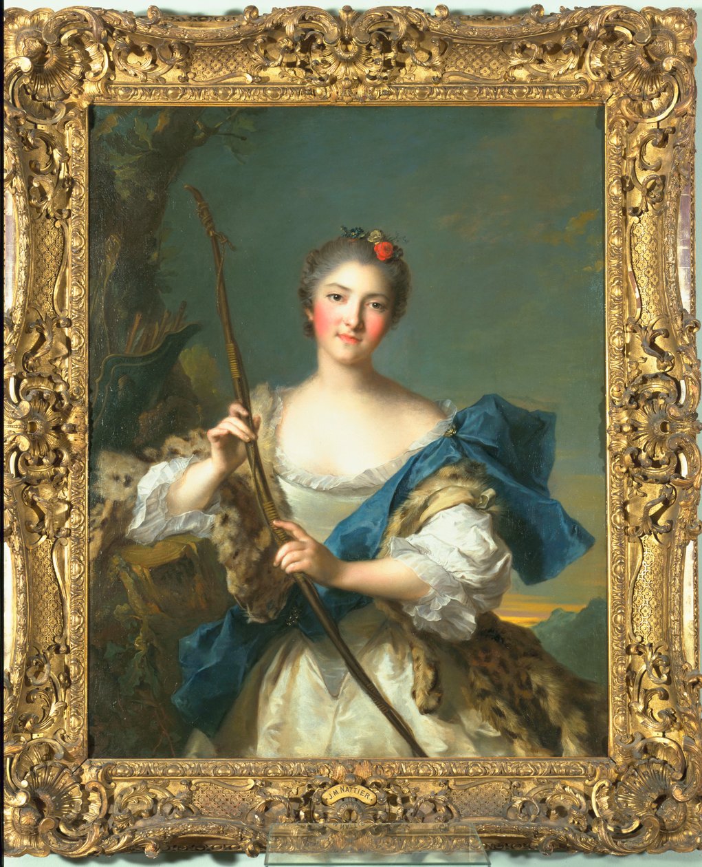 Mademoiselle de Migieu jako Diana, 1742 autorstwa Jean Marc Nattier