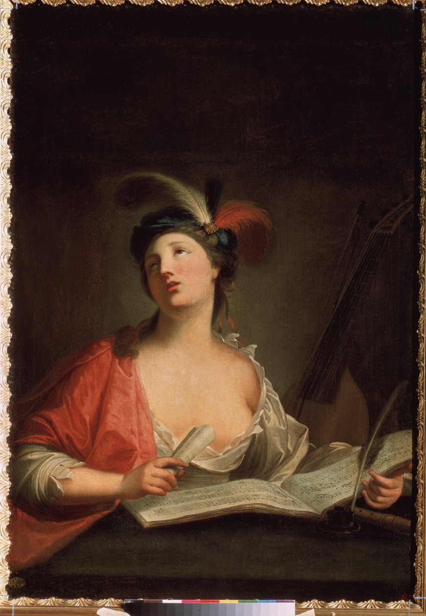 Alegoria Muzyki (Alegoria Muzyki). Obraz Jean Marc Nattier (Jean-Marc Nattier autorstwa Jean Marc Nattier