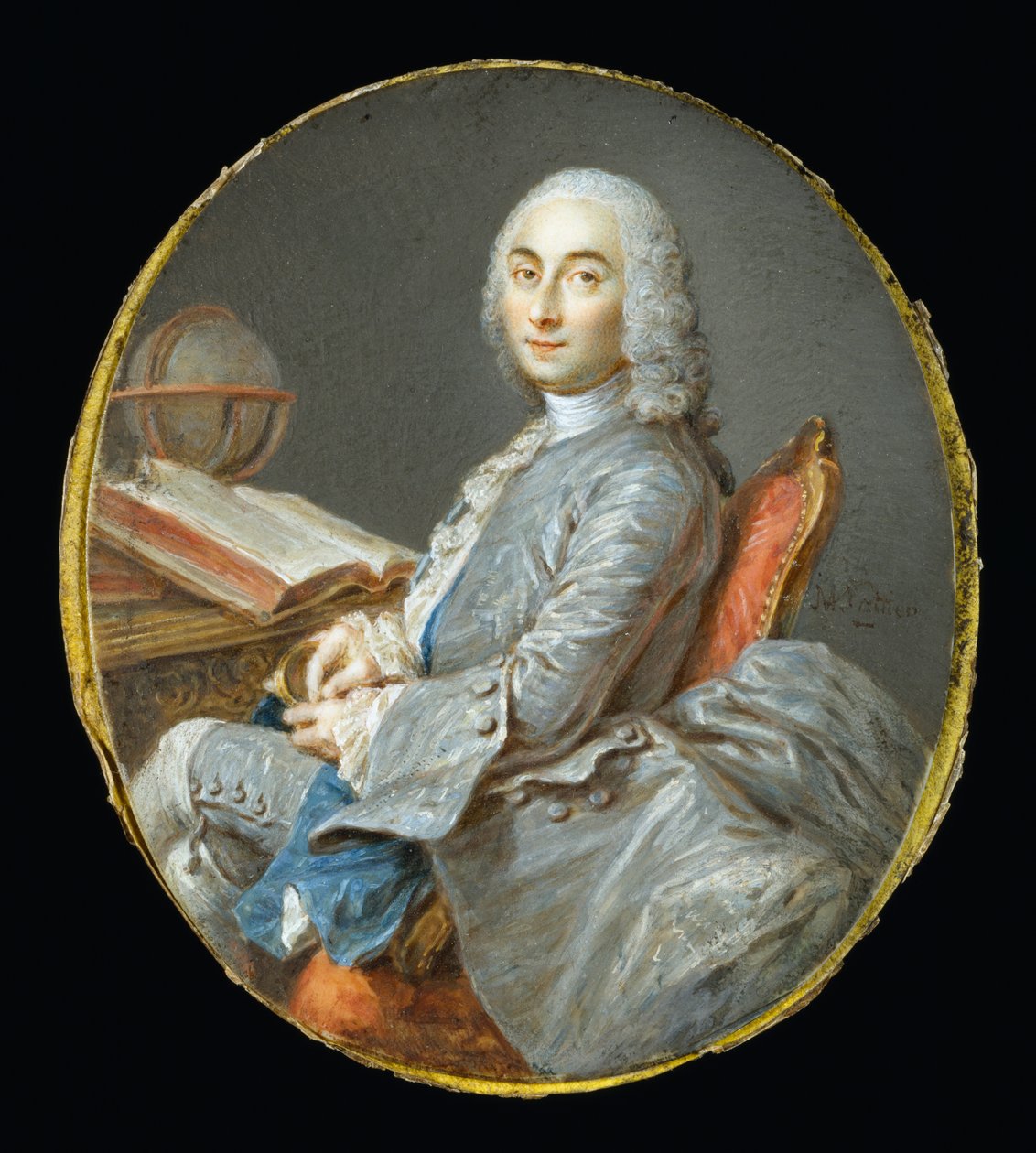 Miniaturowy portret Césara François Cassiniego de Thury autorstwa Jean-Marc Nattier