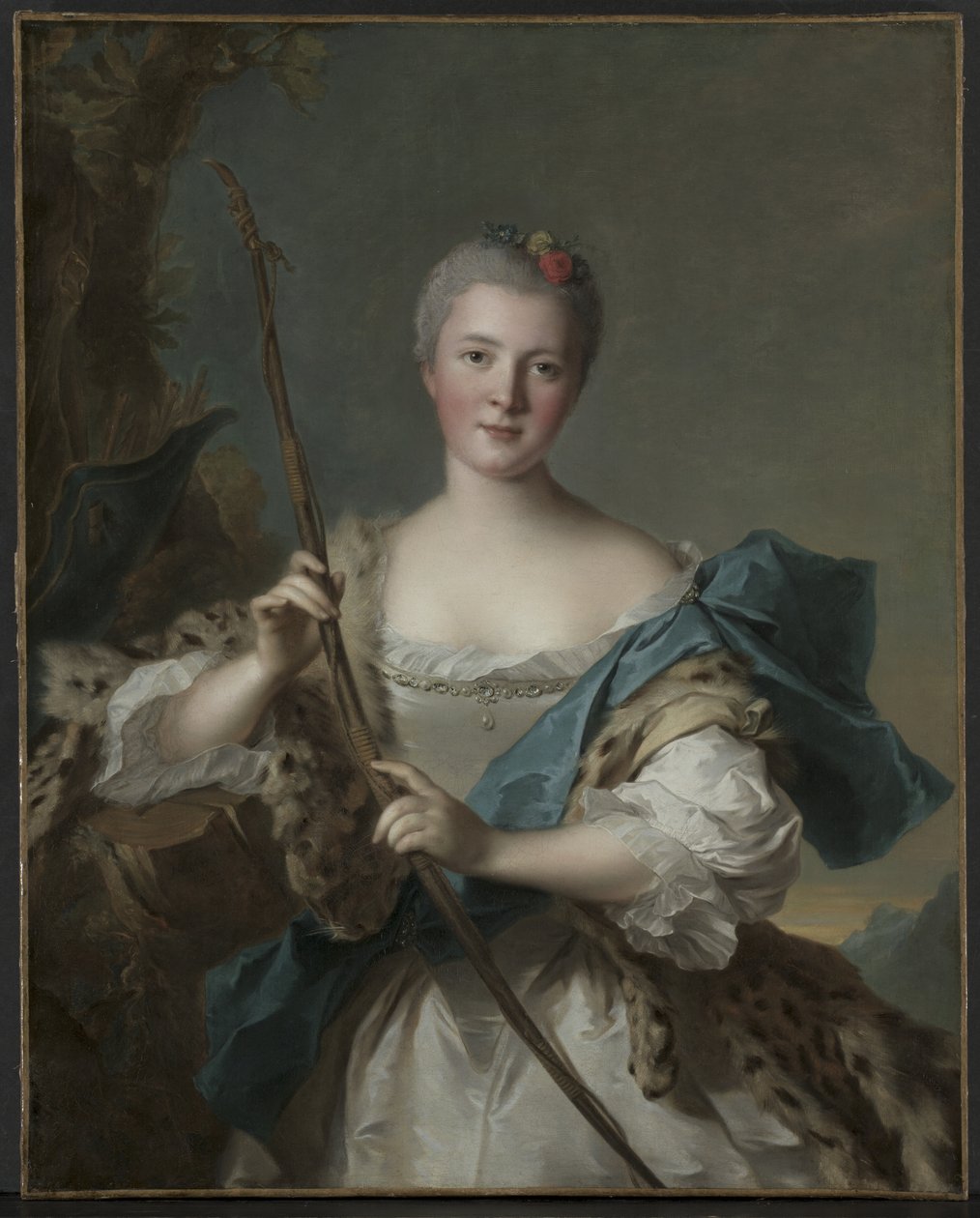 Portret kobiety jako Diana autorstwa Jean-Marc Nattier