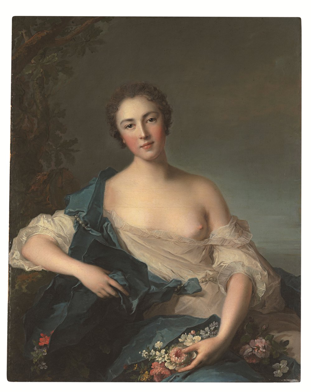 Portret kobiety jako Flora autorstwa Jean Marc Nattier